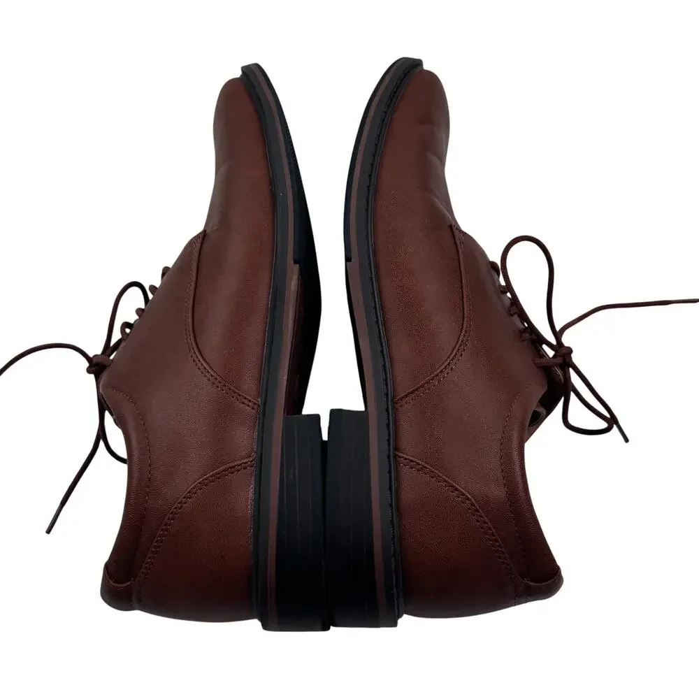 Goodfellow & CO Faux Leather Brown Lace Up Comfort Shoes Men's Size 9.5